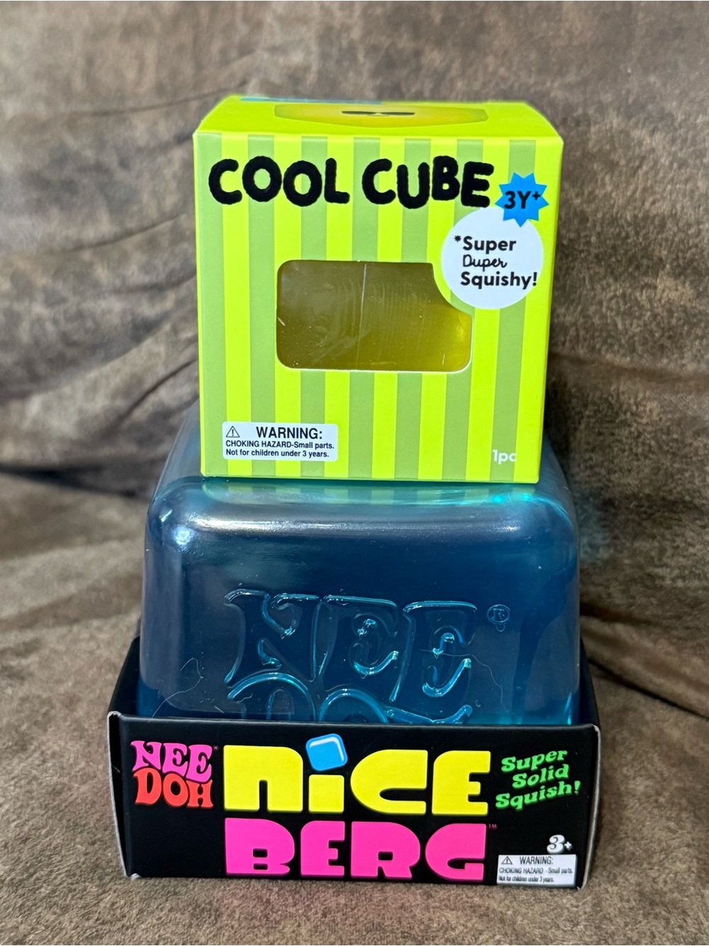 NEW NeeDoh Nice Berg Blue XL Giant & Lime Green J'adore Cool Cube Target Squishy